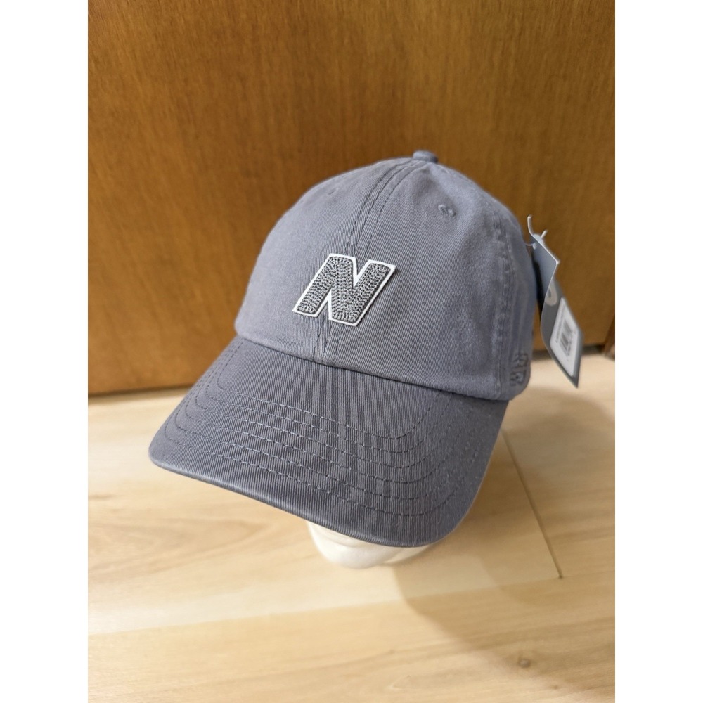 NWT New Balance N Logo Dad Hat Adjustable Strapback Cap Gray Cotton Strap